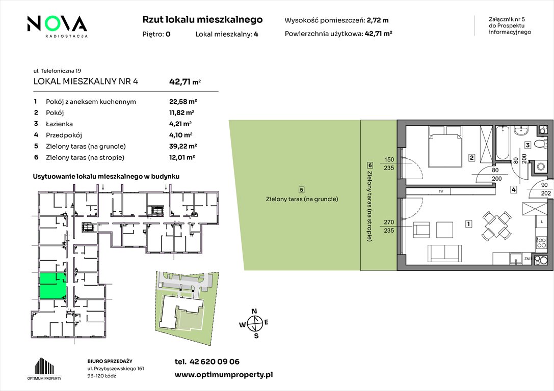 Nowe mieszkanie dwupokojowe NOVA RADIOSTACJA  Łódź, Śródmieście, ul. Telefoniczna 19  43m2 Foto 1