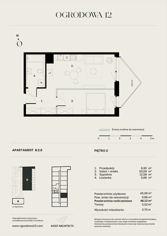 Nowe mieszkanie Apartamentowiec Ogrodowa 12 Poznań, Ogrodowa 12  46m2 Foto 1