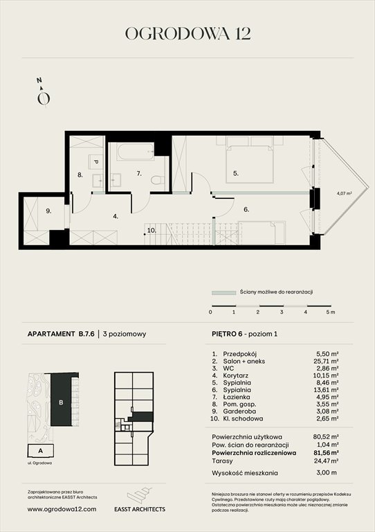 Nowe mieszkanie Apartamentowiec Ogrodowa 12 Poznań, Ogrodowa 12  82m2 Foto 1