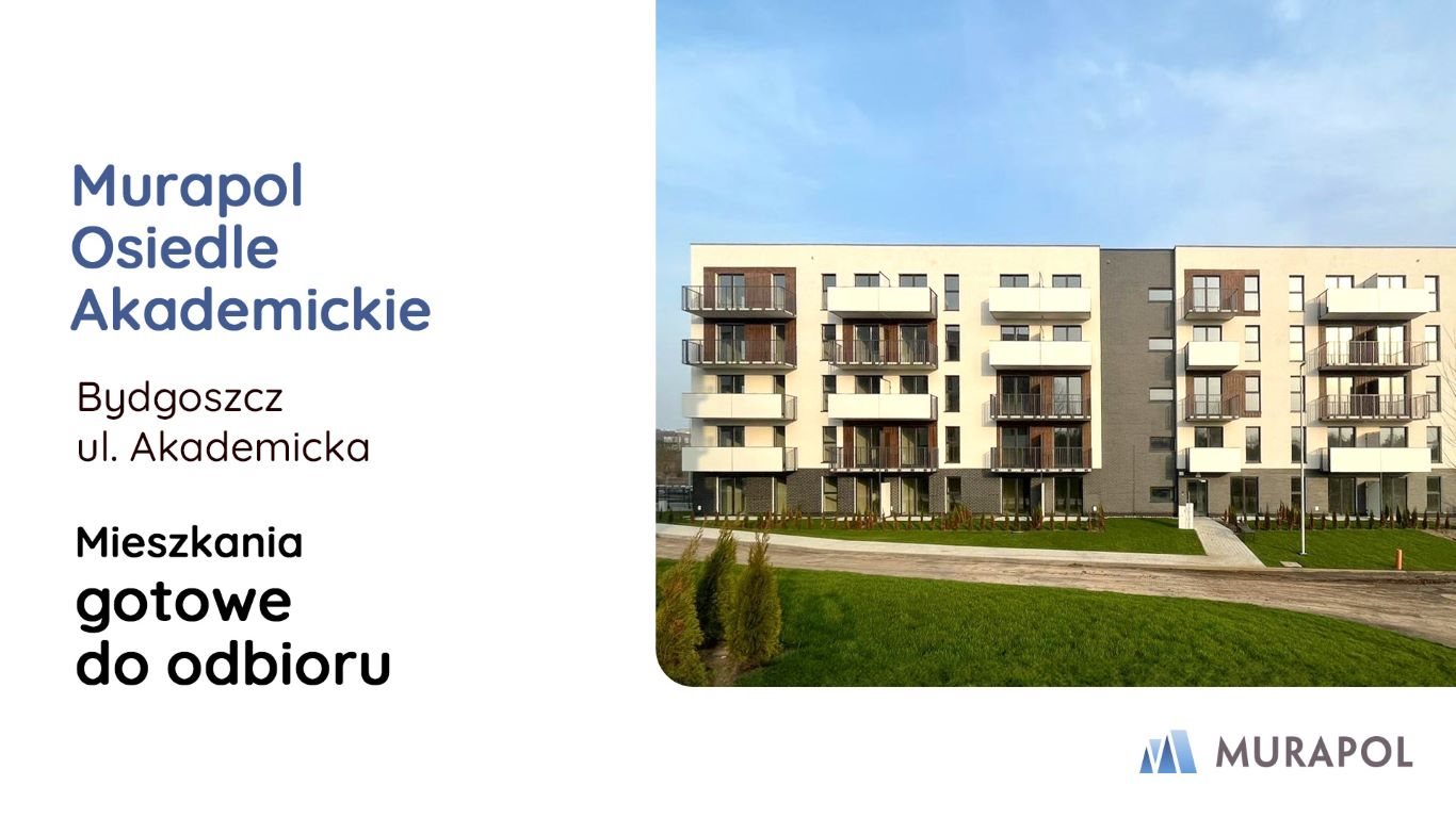 Nowe mieszkanie dwupokojowe Murapol Osiedle Akademickie Bydgoszcz, Nowy Fordon, Akademicka  42m2 Foto 1