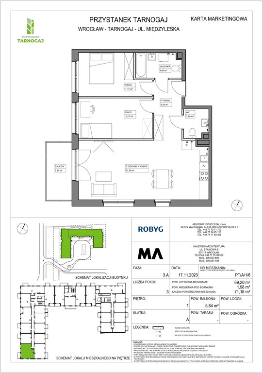 Nowe mieszkanie trzypokojowe Przystanek Tarnogaj Wrocław, Krzyki, Miedzyleska  69m2 Foto 1