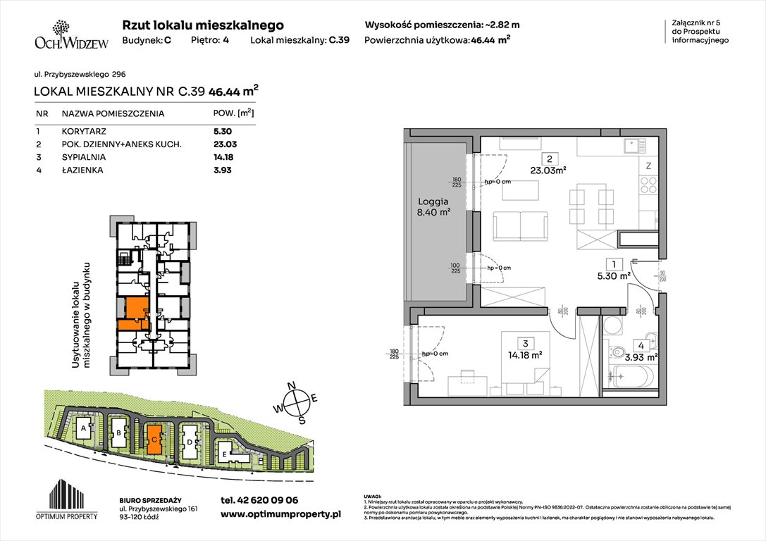 Nowe mieszkanie dwupokojowe OchWidzew Łódź, Widzew, Przybyszewskiego 292-300  46m2 Foto 1
