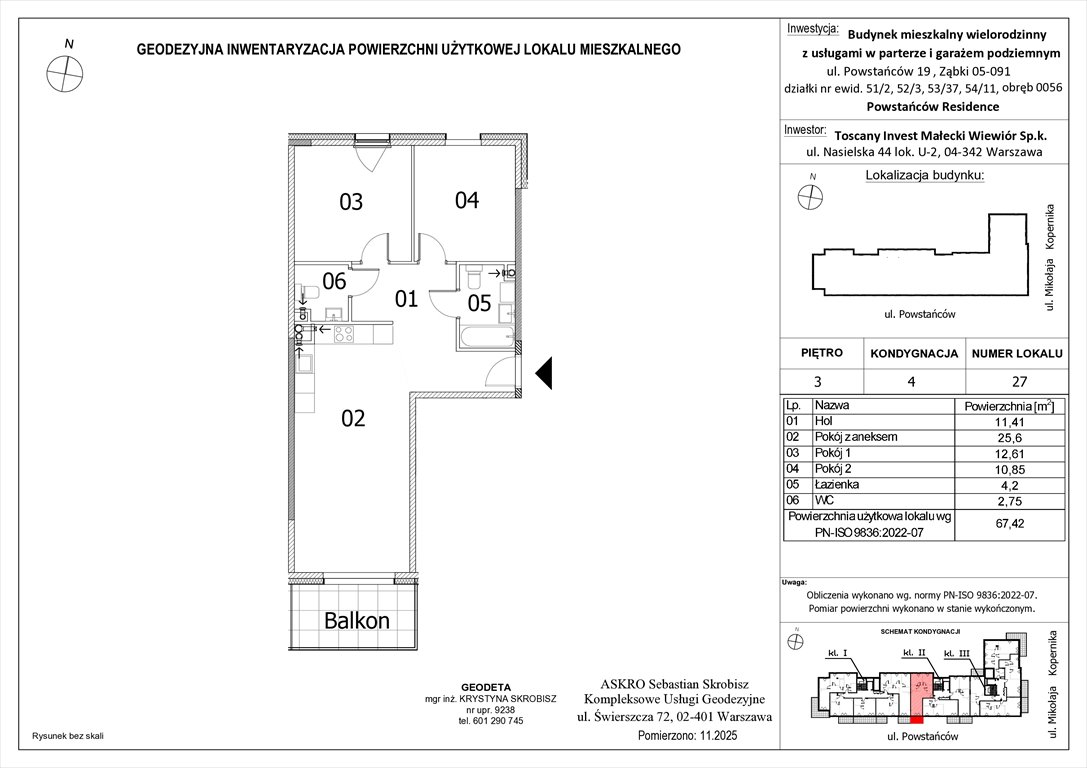 Nowe mieszkanie trzypokojowe Powstańców Residence Ząbki, Powstańców 19  67m2 Foto 1