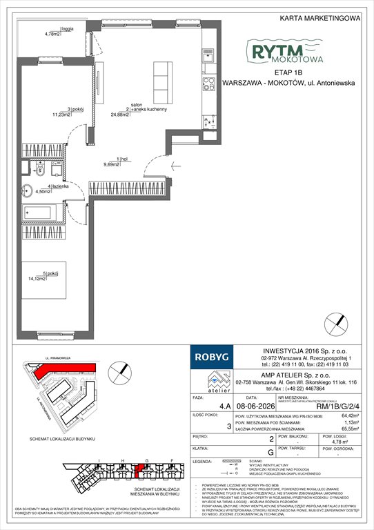 Nowe mieszkanie trzypokojowe Rytm Mokotowa Warszawa, Mokotów, Antoniewska 3B  64m2 Foto 1