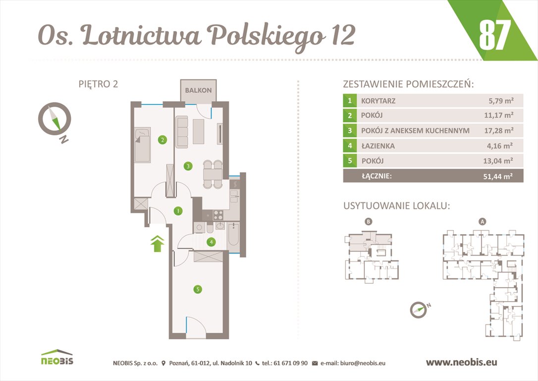 Nowe mieszkanie trzypokojowe OSIEDLE LOTNICTWA POLSKIEGO 12 W POZNANIU Poznań, Jeżyce, OS. LOTNICTWA POLSKIEGO 12  51m2 Foto 1