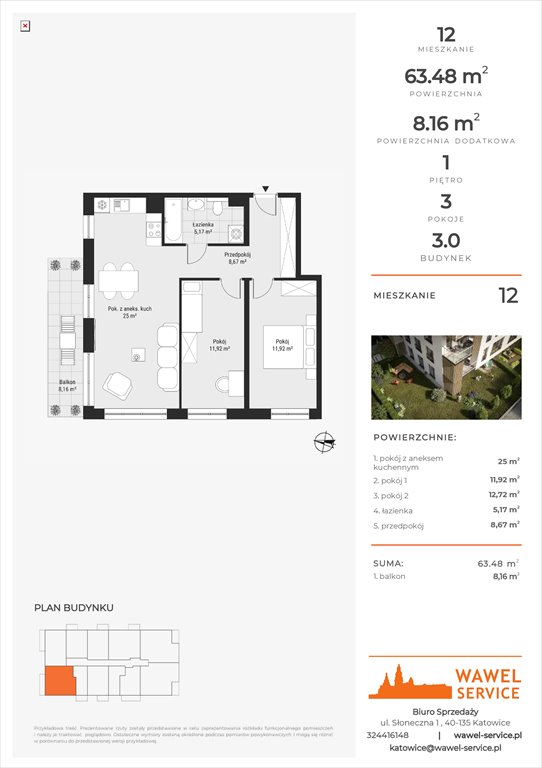 mieszkanie na sprzedaż 63m2 mieszkanie Katowice, Bytkowska 107