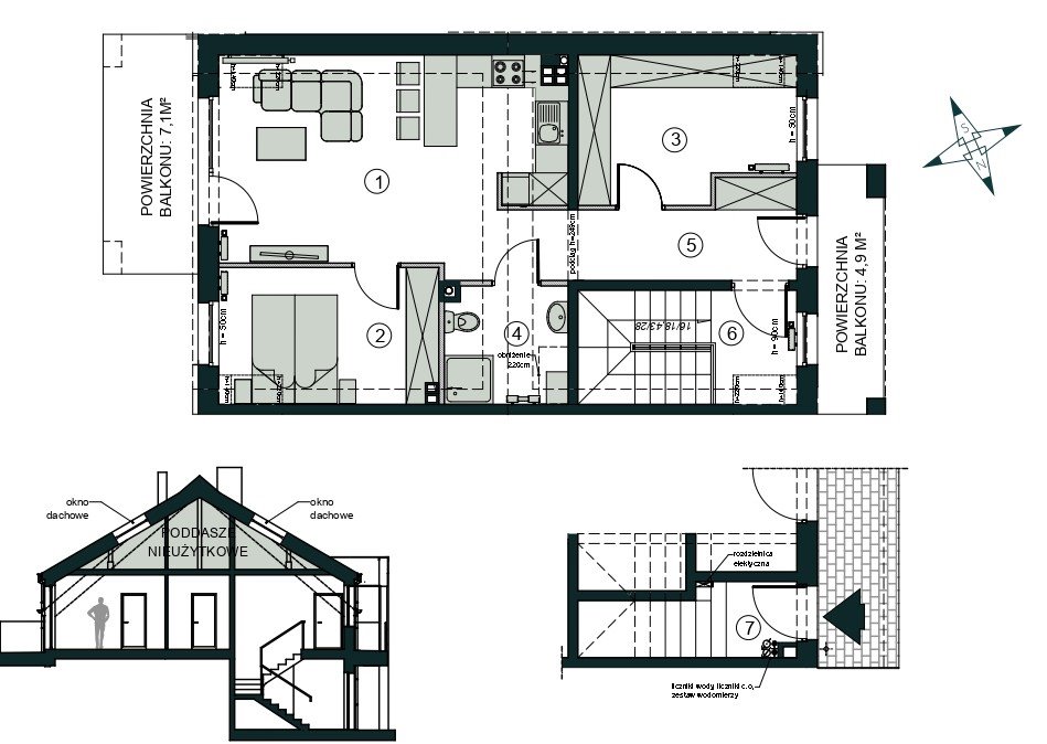 Nowe mieszkanie trzypokojowe Aleja Wiśniowa Pogórze Pogórze, Feliksa Dorsza  55m2 Foto 1