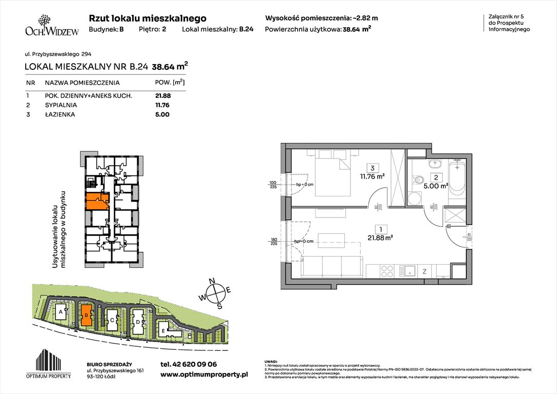 Nowe mieszkanie dwupokojowe OchWidzew Łódź, Widzew, Przybyszewskiego 292-300  39m2 Foto 1