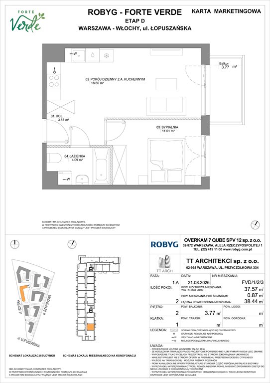 Nowe mieszkanie dwupokojowe Forte Verde Warszawa, Włochy, Łopuszańska 28  38m2 Foto 1