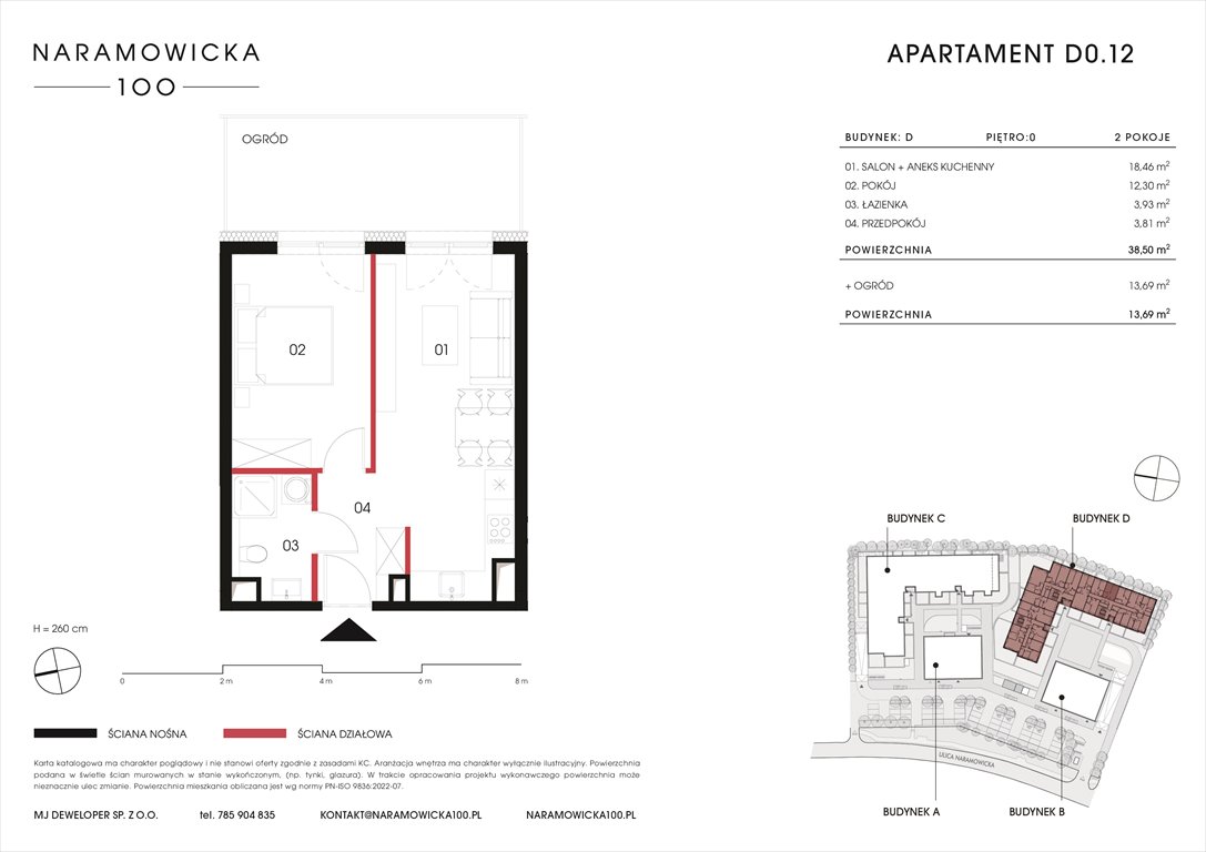 Nowe mieszkanie dwupokojowe NARAMOWICKA 100 Poznań, Winogrady, Naramowicka 100  39m2 Foto 1