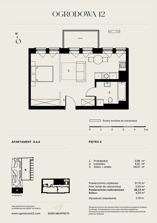 Nowe mieszkanie Apartamentowiec Ogrodowa 12 Poznań, Ogrodowa 12  37m2 Foto 1