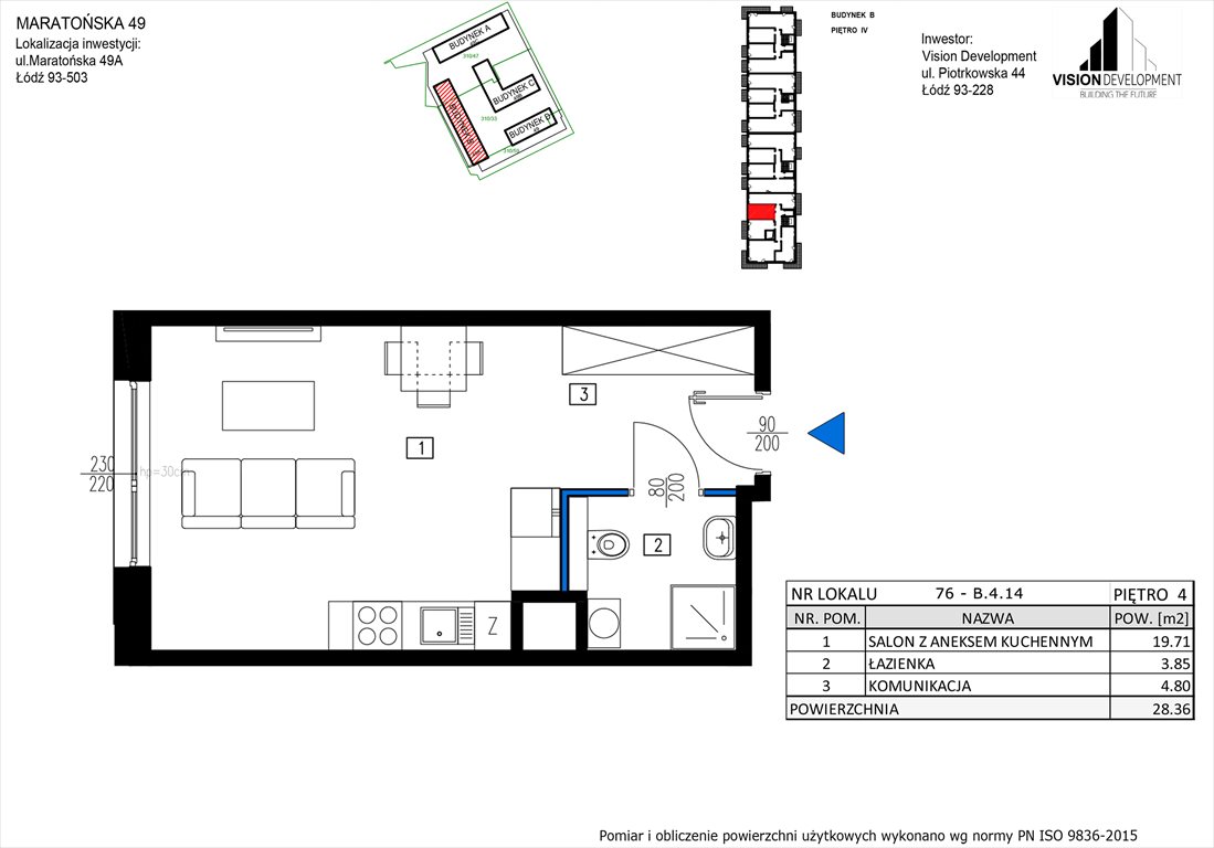 mieszkanie na sprzedaż 28m2 mieszkanie Łódź, Retkinia, Maratońska 49C