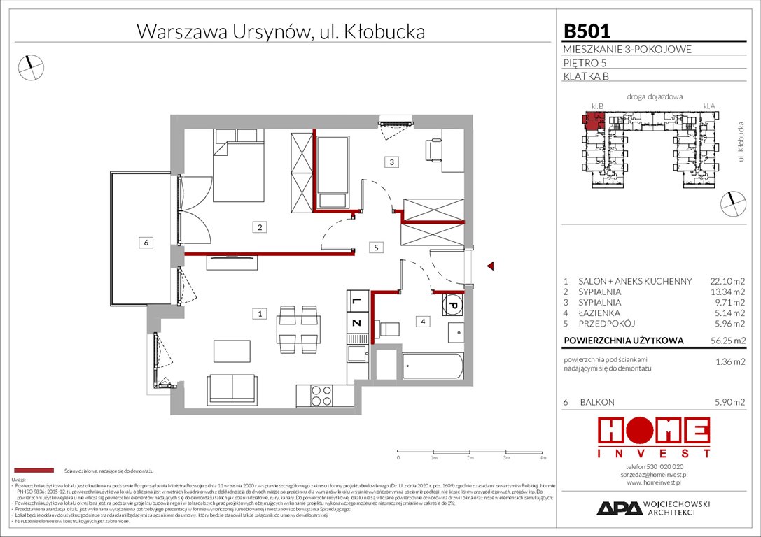 Nowe mieszkanie trzypokojowe Enklawa Ursynów Warszawa, Ursynów, ul. Kłobucka 23A  56m2 Foto 1