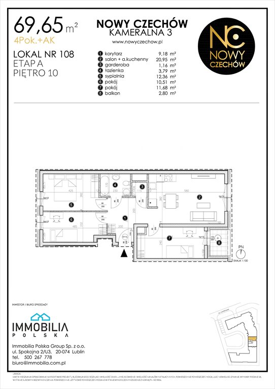 Nowe mieszkanie czteropokojowe  NOWY CZECHÓW Lublin, CZECHÓW, Kameralna 3  70m2 Foto 1