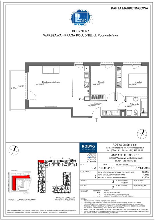 Nowe mieszkanie trzypokojowe Praga Piano Warszawa, Praga Południe, Podskarbińska  63m2 Foto 1