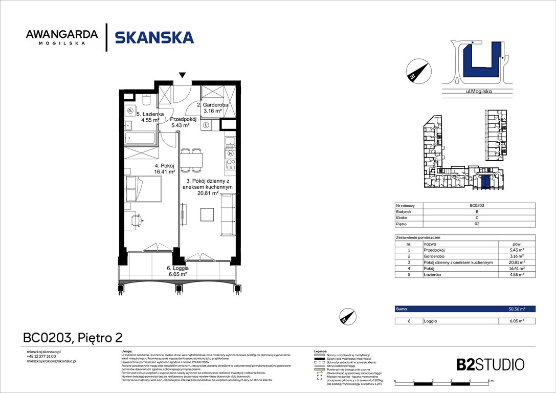 Nowe mieszkanie dwupokojowe Awangarda Mogilska Kraków, Prądnik Czerwony, Mogilska 126  50m2 Foto 1