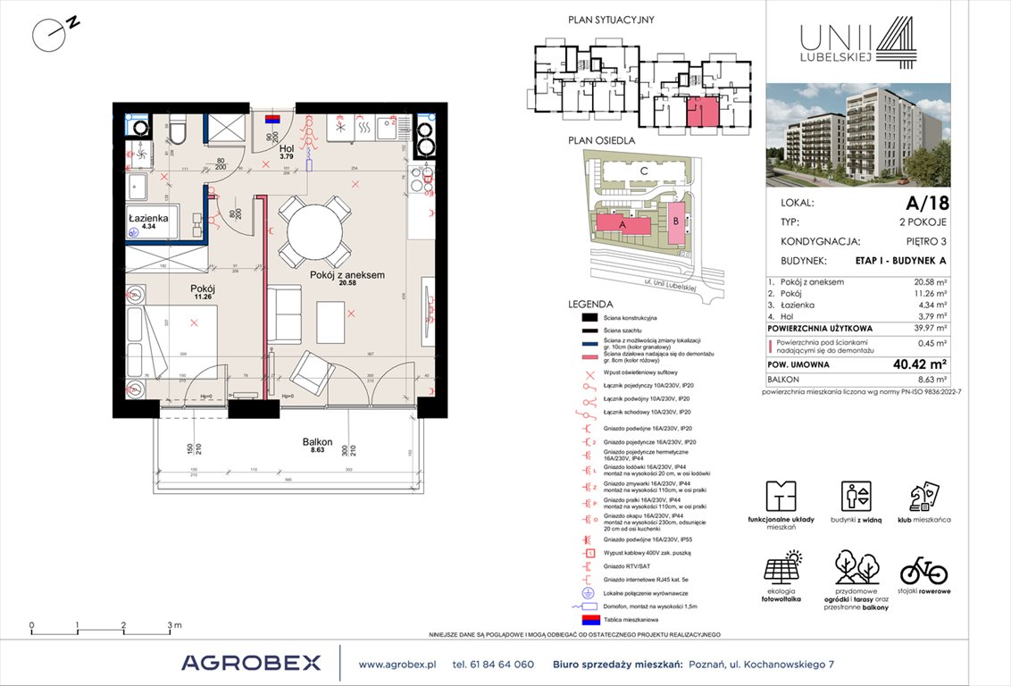 Nowe mieszkanie dwupokojowe Unii Lubelskiej 4 Poznań, Unii Lubelskiej 4  40m2 Foto 1