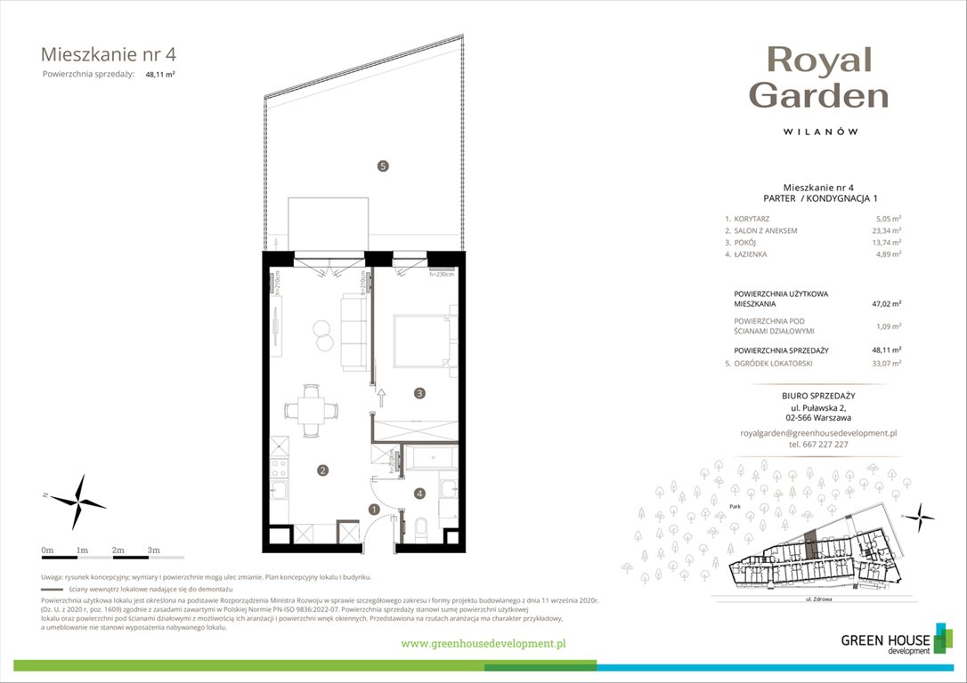 Nowe mieszkanie dwupokojowe Royal Garden Wilanów Warszawa, Wilanów, Zdrowa 2  47m2 Foto 1