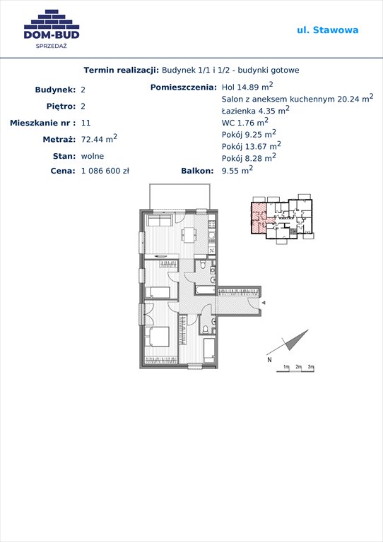 Nowe mieszkanie czteropokojowe  Stawowa Kraków, Bronowice Wielkie, Stawowa  72m2 Foto 1