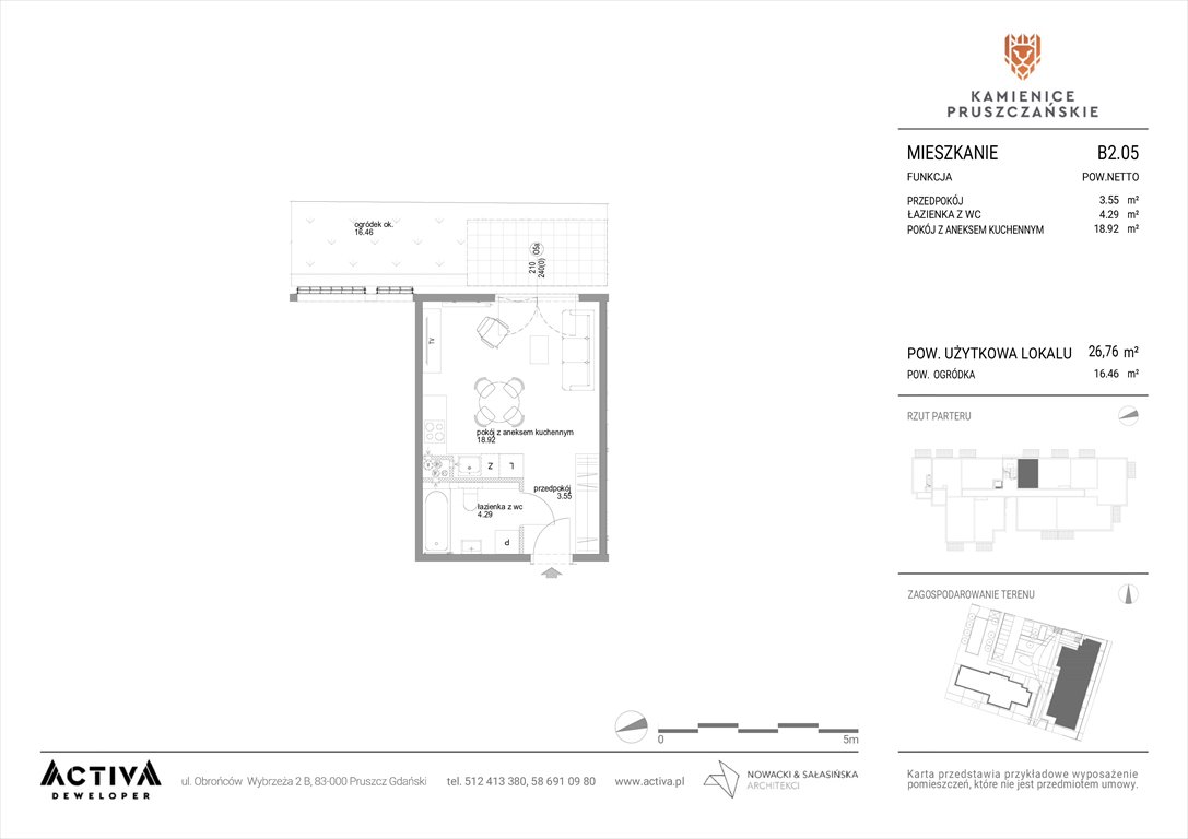 Nowa kawalerka Kamienice Pruszczańskie Pruszcz Gdański, ul. Grunwaldzka 71B, 71C  27m2 Foto 1