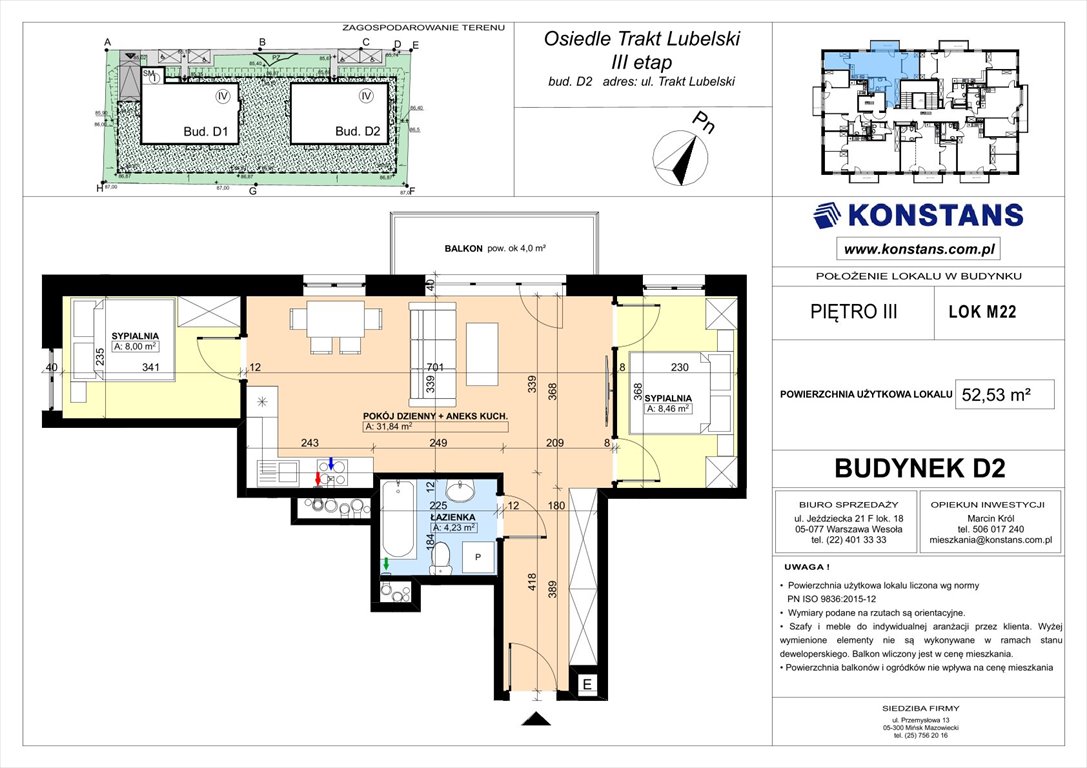 Nowe mieszkanie trzypokojowe TRAKT LUBELSKI Etap III Warszawa, Wawer, Trakt Lubelski 181 C i 181 D  53m2 Foto 1
