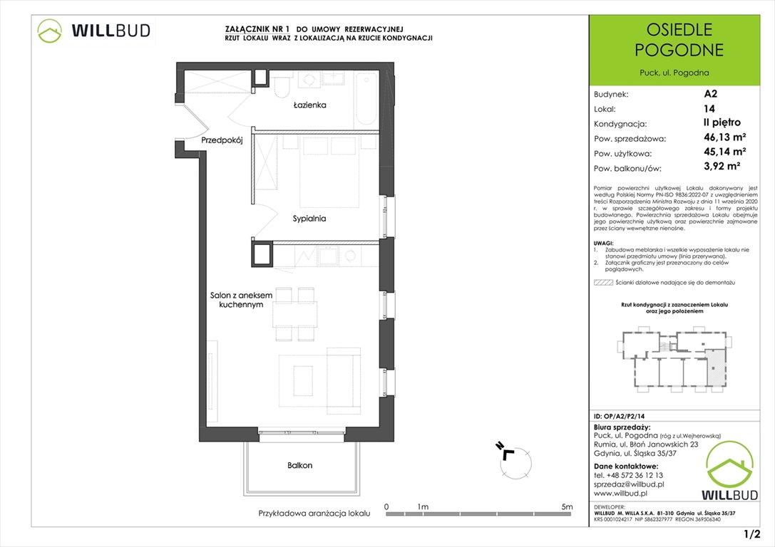 Nowe mieszkanie dwupokojowe Osiedle Pogodne w Pucku Puck, Pogodna  45m2 Foto 1