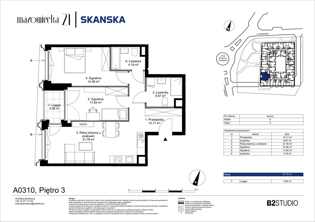 Nowe mieszkanie trzypokojowe Mazowiecka 21 Kraków, Krowodrza, ul. Mazowiecka 21  68m2 Foto 1