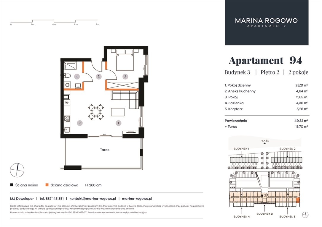 Nowe mieszkanie dwupokojowe APARTAMENTY MARINA ROGOWO Rogowo, Rogowo 65  49m2 Foto 1