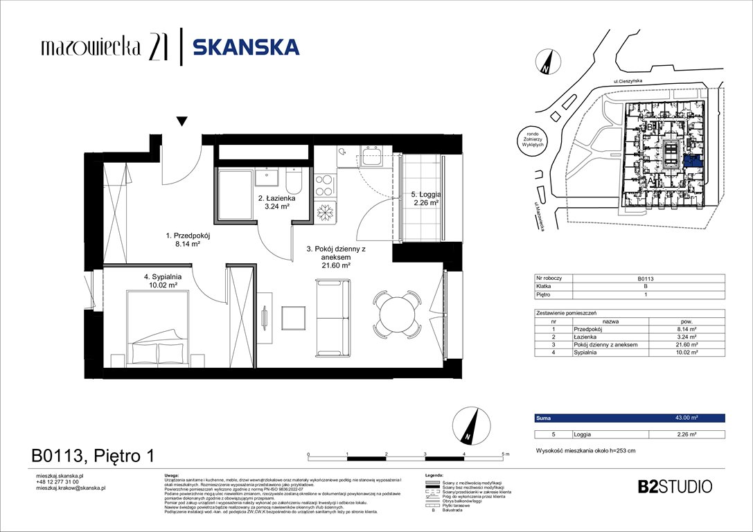 Nowe mieszkanie dwupokojowe Mazowiecka 21 Kraków, Krowodrza, ul. Mazowiecka 21  43m2 Foto 1
