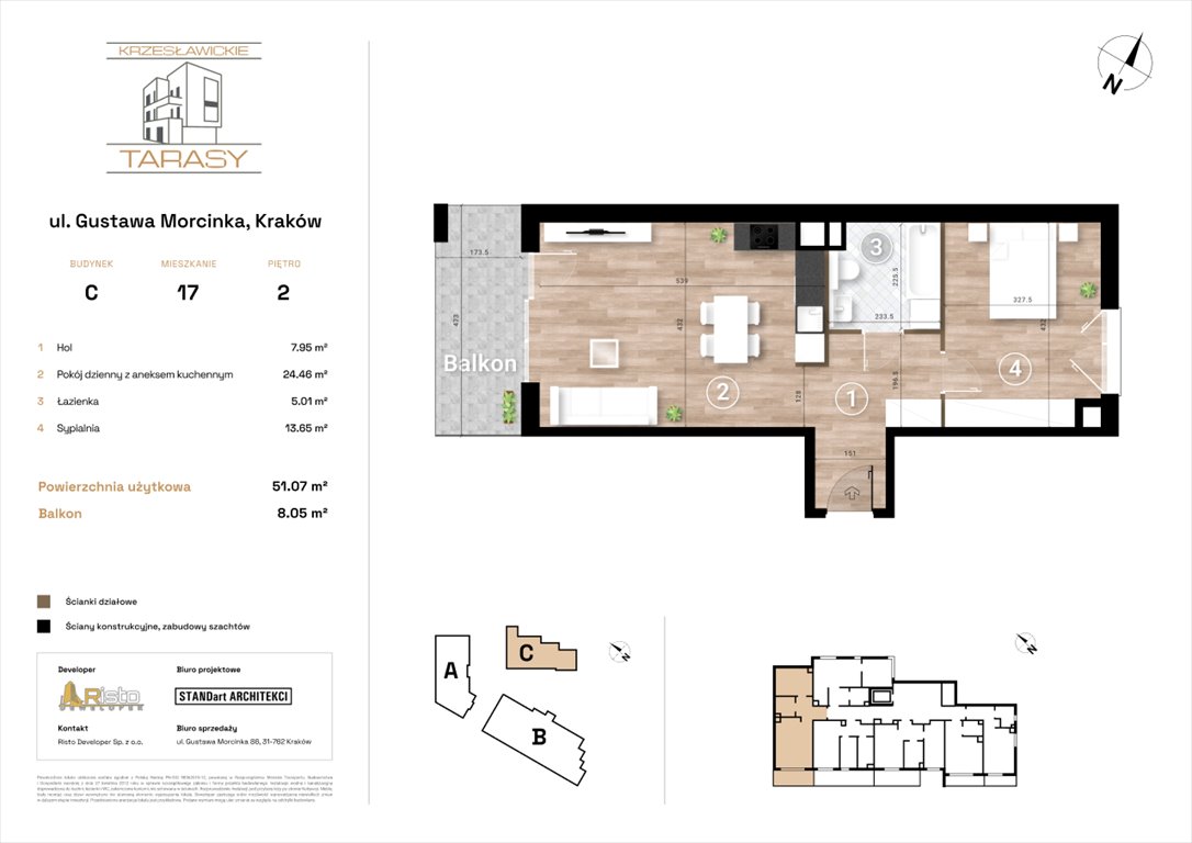 Nowe mieszkanie dwupokojowe KRZESŁAWICKIE TARASY Kraków, Wzgórza Krzesławickie, Gustawa Morcinka  51m2 Foto 1