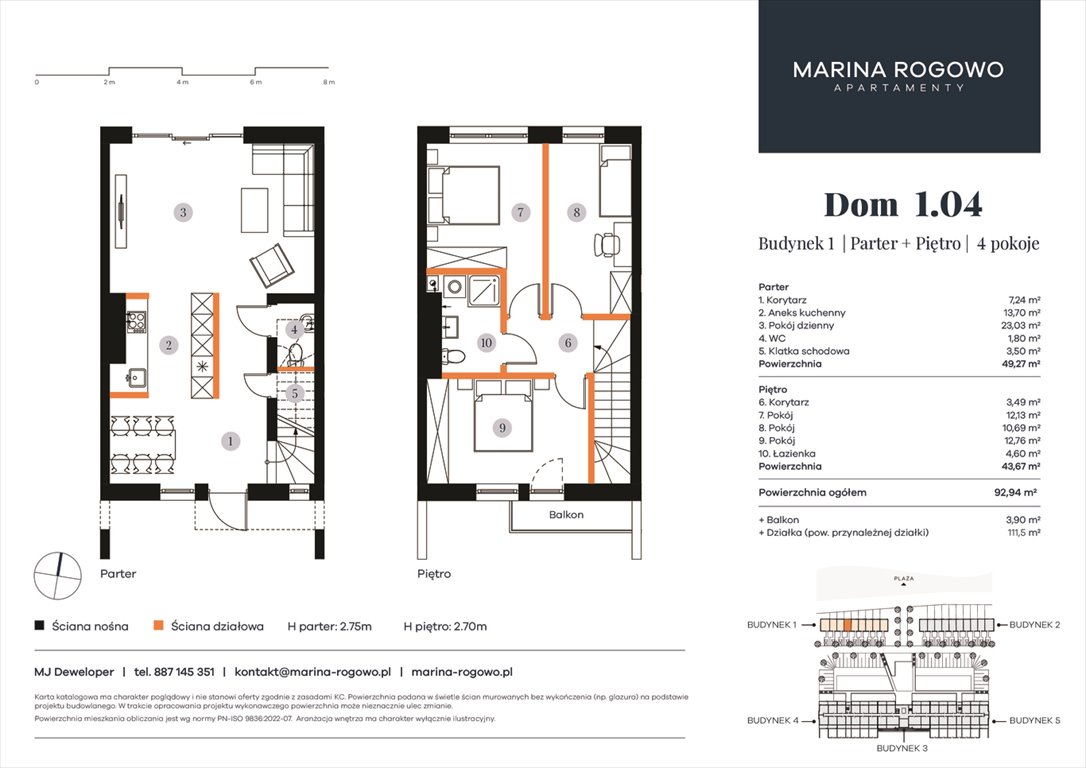 Nowy dom APARTAMENTY MARINA ROGOWO Rogowo, Rogowo 65  93m2 Foto 1