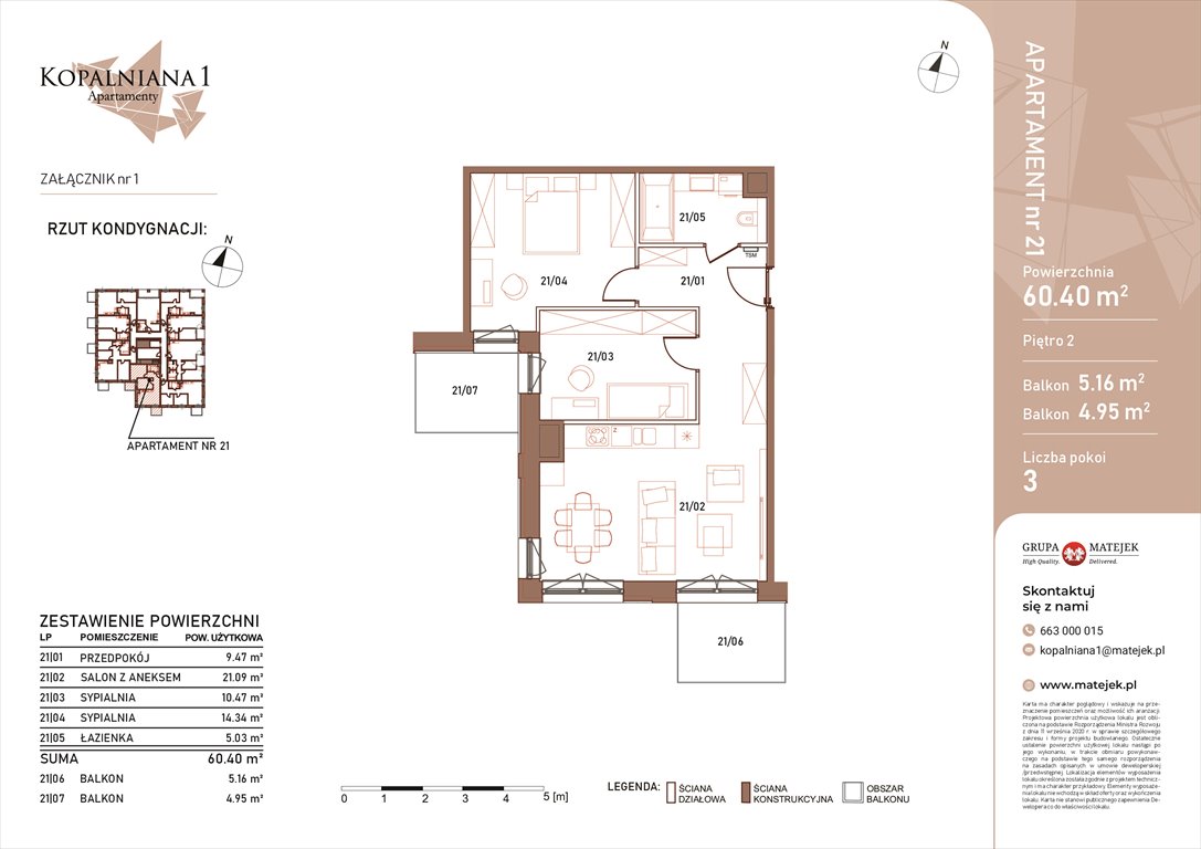 Nowe mieszkanie trzypokojowe KOPALNIANA 1 Katowice, Bogucice, Kopalniana 1  60m2 Foto 1