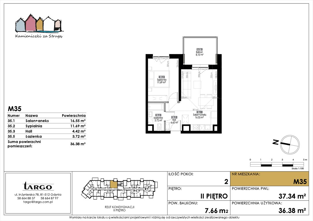 Nowe mieszkanie dwupokojowe Kamieniczki za Strugą Rumia, Kosynierów 9  36m2 Foto 1