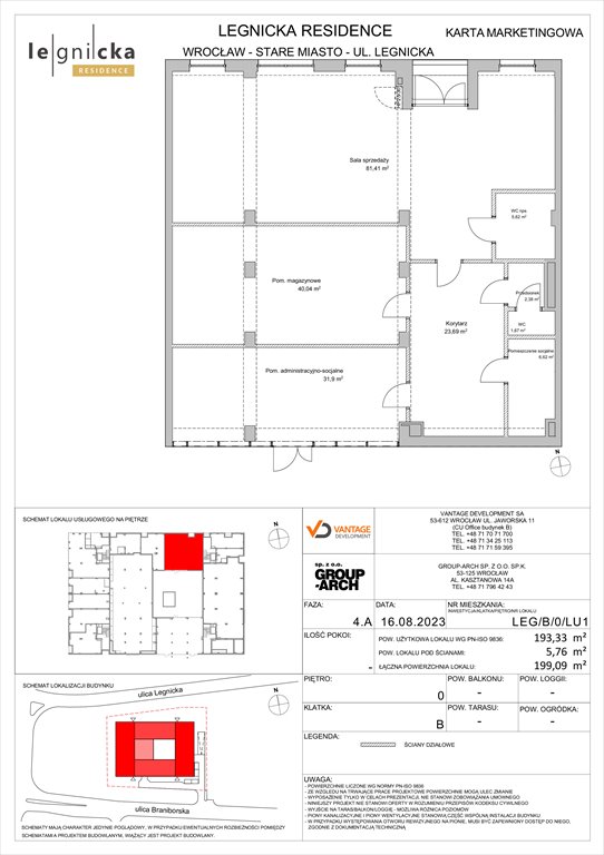 Nowy lokal użytkowy Legnicka Residence Wrocław, Fabryczna, Legnicka 36  193m2 Foto 1