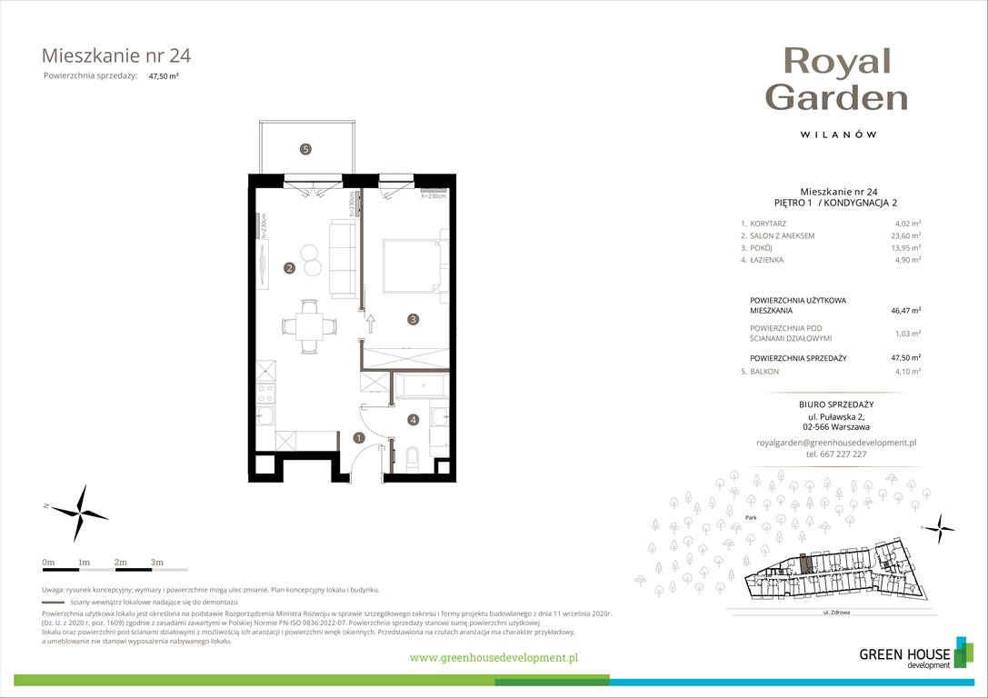 Nowe mieszkanie dwupokojowe Royal Garden Wilanów Warszawa, Wilanów, Zdrowa 2  46m2 Foto 1