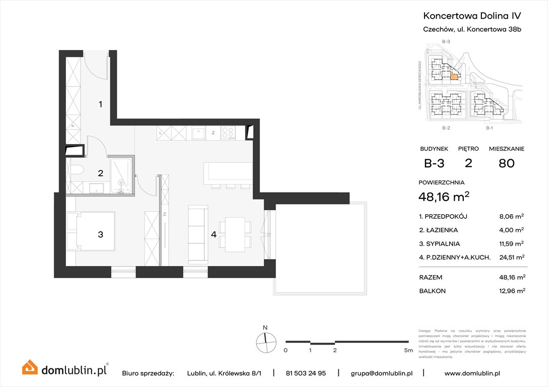 Nowe mieszkanie dwupokojowe Koncertowa Dolina Lublin, Choiny, Koncertowa  48m2 Foto 1