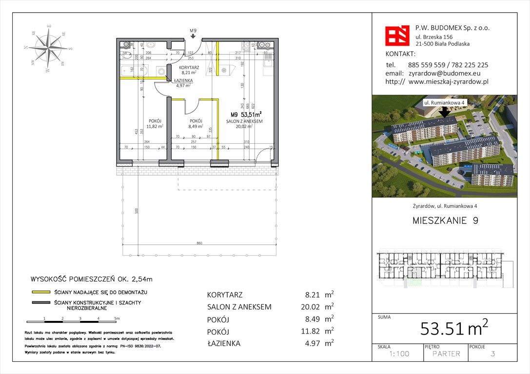 Nowe mieszkanie trzypokojowe Rumiankowa 4 Żyrardów, Rumiankowa 4  54m2 Foto 1