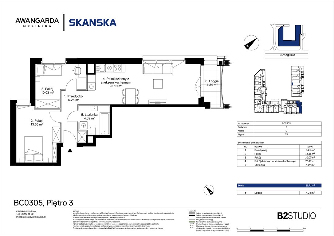 Nowe mieszkanie trzypokojowe Awangarda Mogilska Kraków, Prądnik Czerwony, Mogilska 126  60m2 Foto 1