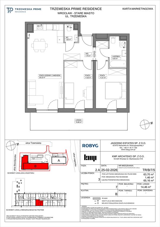 Nowe mieszkanie trzypokojowe Trzemeska Prime Residence Wrocław, Stare Miasto, Trzemeska  64m2 Foto 1