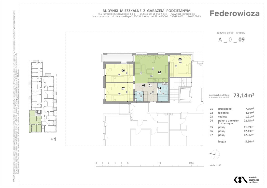 Nowe mieszkanie czteropokojowe  Ruczaj Park Kraków, ul. Federowicza  73m2 Foto 1