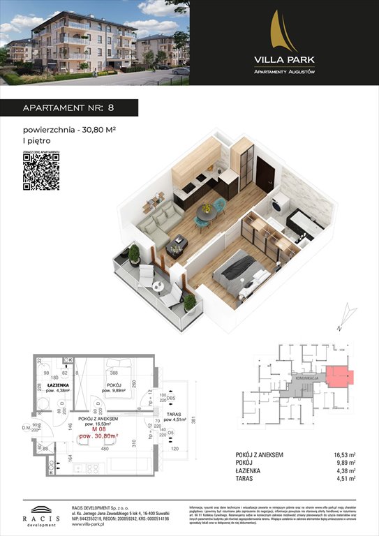 Nowe mieszkanie Villa Park - Bud D Augustów, Wypoczynkowa  31m2 Foto 1