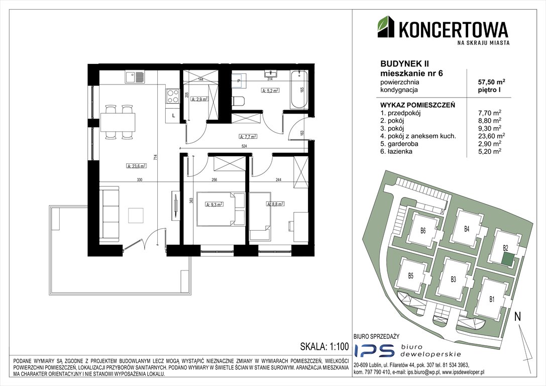 Nowe mieszkanie trzypokojowe Koncertowa na skraju miasta Lublin, Czechów Północny, Koncertowa  58m2 Foto 1