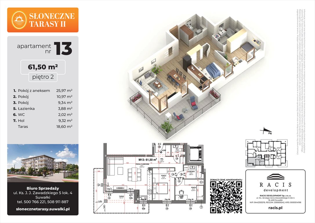 Nowe mieszkanie Słoneczne Tarasy II Suwałki, ul. Sportowa  62m2 Foto 1