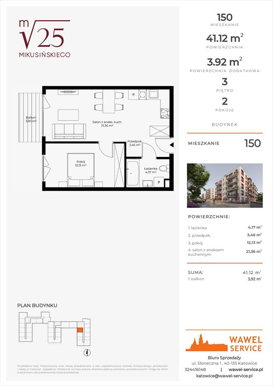 mieszkanie na sprzedaż 41m2 mieszkanie Katowice, Mikusińskiego 25