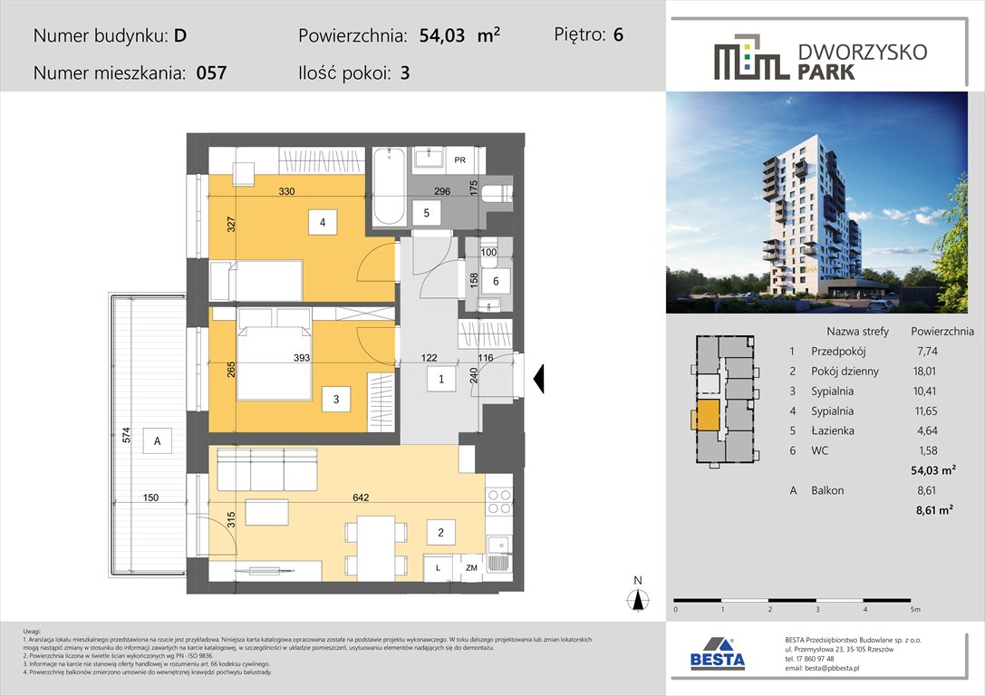 Nowe mieszkanie trzypokojowe Dworzysko Park Rzeszów, Przybyszówka, Dworzysko  54m2 Foto 1