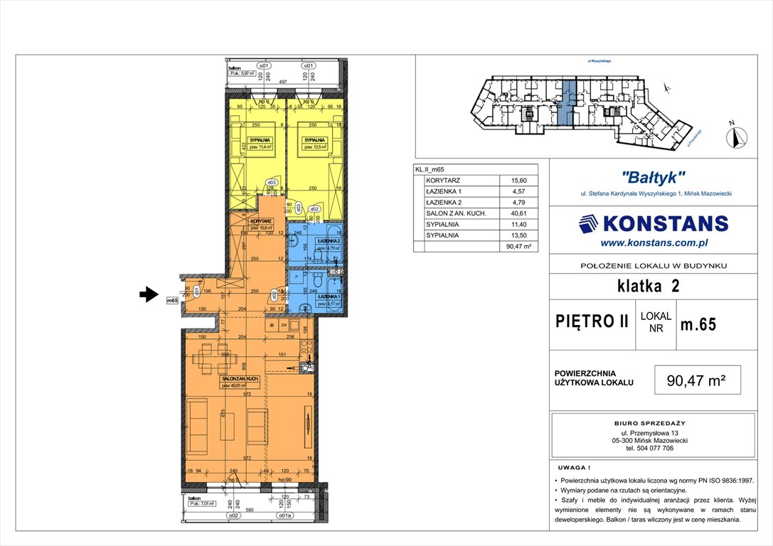 Nowe mieszkanie trzypokojowe Bałtyk Mińsk Mazowiecki, Wyszyńskiego 1  90m2 Foto 1