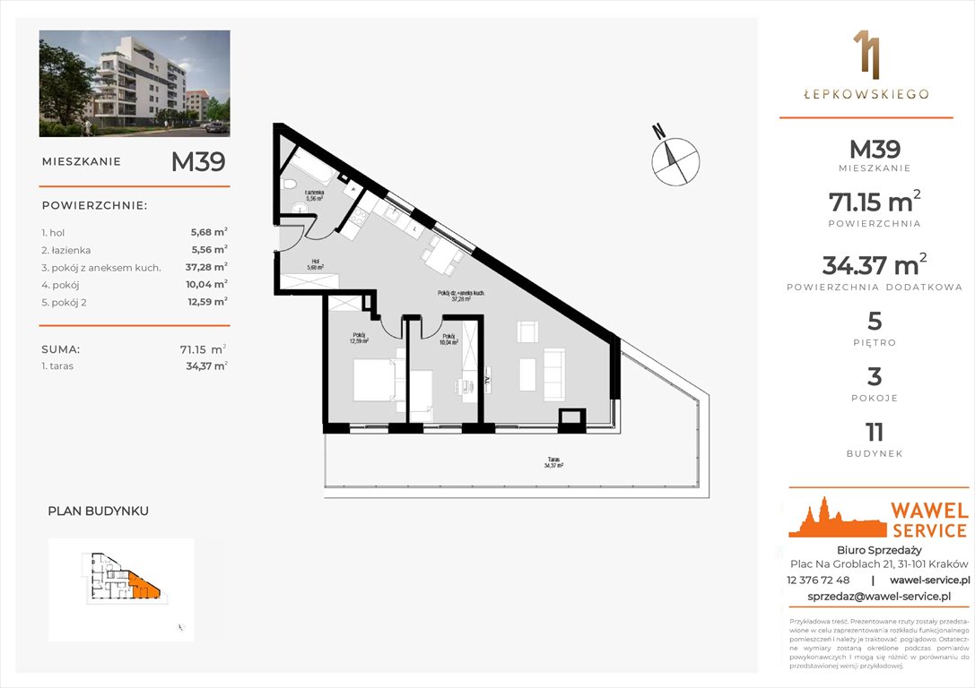 mieszkanie na sprzedaż 71m2 mieszkanie Kraków, Prądnik Czerwony, Łepkowskiego 11