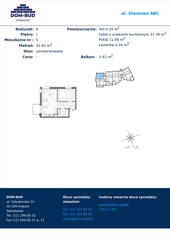 Nowe mieszkanie dwupokojowe Stawowa Kraków, Bronowice Wielkie, Stawowa  43m2 Foto 1