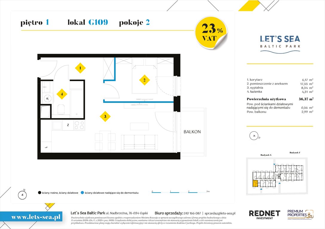 Nowy lokal użytkowy Let's sea Baltic Park Gąski, Nadbrzeżna 52  36m2 Foto 1
