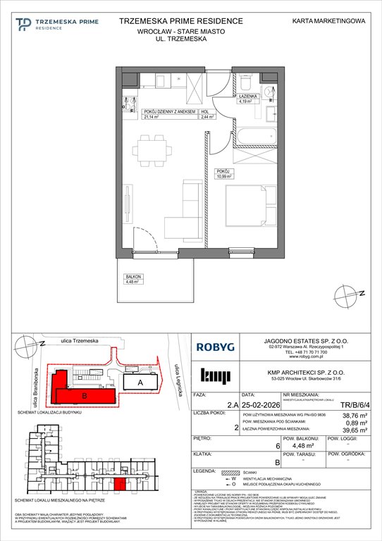Nowe mieszkanie dwupokojowe Trzemeska Prime Residence Wrocław, Stare Miasto, Trzemeska  39m2 Foto 1